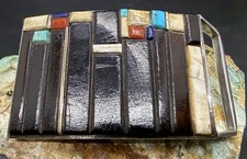 RARE Hopi CHARLES LOLOMA Sterling 14k Gold Multi Gemstone Inlay Belt Buckle SEE picture