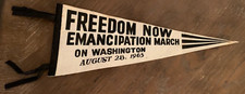 Rare August 28, 1963 Civil Rights Emancipation March Washington D.C Pennant MLK picture