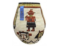 Rhetta Lou Adams, Hopi Coil Basket, Kachina Faces, 23