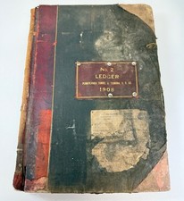 1908 Pennsylvania Railroad Tunnel & Terminal Ledger Book RR Accounting picture