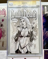 Silvestri Lady Death Blank Signed Original Skullipop Published Cover Art CGC SS picture