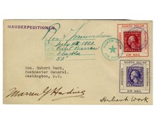 Explorer Roald Amundsen Signed 1922 North Polar Expedition First Day Cover PSA picture