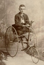 AMAZING HALF-MAN on TRICYCLE Rare ANTIQUE FREAK PHOTO 1890s True CIRCUS SIDESHOW picture