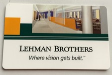 Lehman Brothers Memorabilia Card w/ Image Inside Headquarters Wall St History picture