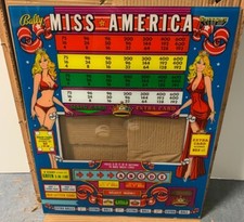 Bally MISS AMERICA SUPREME Bingo Backglass BRAND NEW ORIGINAL 1976 (more avail) picture