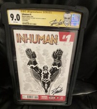 CGC 9.0 Inhumans 1 Sketch&Signed By Joe Sinnott And Signed By Stan Lee Blackbolt picture