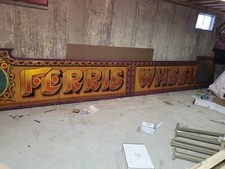FERRIS WHEEL SIGN/LIGHT RARE ORIGINAL PAINTING VERY NICE 1950S EARLY 60S picture