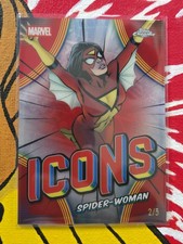 Spider-Woman- /5 Red Refractor- Icons #MI19- 2026 Topps Chrome Marvel Comics 🕸 picture