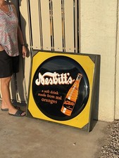Nesbitts soda Bottle 33.5” metal Store Display sign 9 Or Better Condition Rare picture