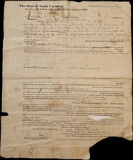 1848 RARE South Carolina EXTREME Mortgage Richland, John Murdoch, Andrew Wallace picture