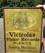 Ultra RARE 20’s VICTROLAS Victor Records Pianos Billboard Nipper Sign 5’x4’ picture