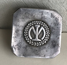 RARE Hallmarked Silver Snuff Box 19thC Railroad Badge Emblem Antq RR Railway Old picture