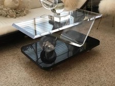 MID CENTURY MASTERPIECE : COFFEE TABLE W BENT / HAND POURED / LAMINATED LUCITE picture