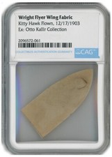 Fabric Swatch From the Wing of the Wright Brothers Flyer Encapsulated by CAG picture
