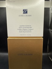 Estee Lauder 50TH ANNIVERSARY LIMITED EDITION GOLDEN ALLIGATOR COMPACT NIB picture