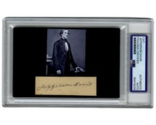 Confederate President JEFFERSON DAVIS Gorgeous Signed Cut Display PSA Auto picture