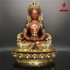 18'' Tibet Amitayus Long Life Buddha Bronze Statue picture