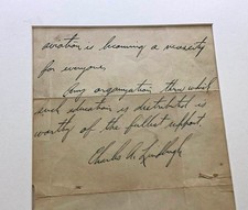 Charles Lindbergh Handwritten Signed Letter 1927 Aviation History Rare Prvenance picture