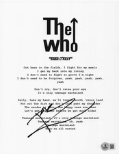 PETE TOWNSHEND SIGNED AUTO THE WHO BABA O'RILEY LYRIC MUSIC SHEET BECKETT BAS picture