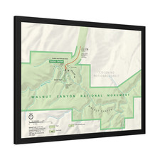 Walnut Canyon National Monument Arizona Tour Guide Map Framed Poster 32x24 picture