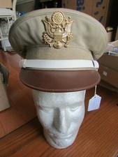 RAREST WW2 US Army MP Police Visor Hat-Exclusivaly made for NUREMBERG TRIAL,1946 picture