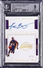 2017-18 NATIONAL TREASURES PEERLESS SIGNATURES - GOLD #13 KOBE BRYANT BGS 9 picture