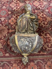 Carved Wood Saint 200+ years Old Original Old Spanish Decor picture