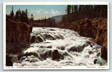 c1915 YELLOWSTONE NATIONAL PARK WY FIREHOLE CASCADES HAYNES-PHOTO POSTCARD P5164 picture