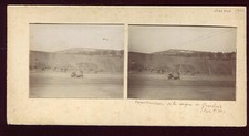 rare Grosbois Côte-d'Or stereo photo. construction of the dike between 1900 -1905 picture