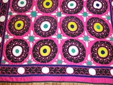 Large Silk Embroidered Handmade Suzni Suzani Uzbek Uzbekistan Size 7'4''x9'8'' picture