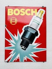 Enamel Sign Bosch Spark Plug Batteries - 78x58cm - Original, Circa 1950 picture