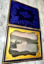 Historic Early 1850s Daguerreotype Photo of Oregon City / Willamette Falls Rare picture