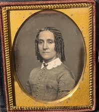 Daguerreotype Photo Harriet Beecher Stowe Portrait Hinged Leather Case Victorian picture