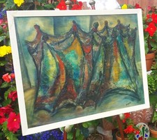 1964 WITCO DANCERS seattle William Westenhaver mcm vtg california painting art picture