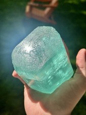 Etched GEM Deep Blue Aquamarine Crystal Specimen From Medina Mine, Brazil picture