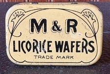 1920s-1930s Vintage / Antq (?) M & R Licorice Wafers Tin National Licorice Co picture