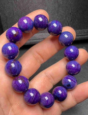 14.6mm Rare Top South Africa Natural Sugilite Gem Round Beads Crystal Bracelet picture