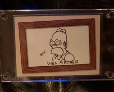 2001 SIMPSONS Mania Sketch Card Homer Famous