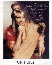CUBA CUBAN SALSA QUEEN CELIA CRUZ SIGNED INSCRIBED PORTRAIT 2000 ORIG Photo 1100 picture