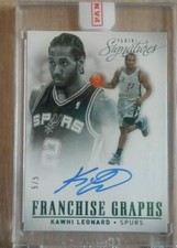 🔥rare 2013-14 Signatures Franchise Graphs Green #12 Kawhi Leonard/5 Clippers picture