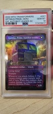 Optimus Prime Hero MTG Shattered GLASS FOIL PSA 10 UNIVERSE BEYOND TRANSFORMERS picture