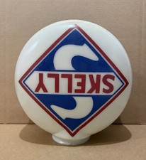 Vintage Skelly Gas Pump Globe Light One Piece Glass Oil Garage Decor Parts Tools picture