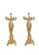 STUNNING   CANDELABRAS  BRONZE CHERUB  Antique 1904 Museum Quality picture