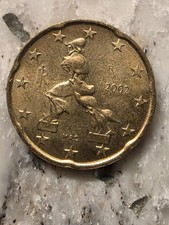 Rare euro coin 20 cents 2002 Italy Statue of Umberto Boccioni picture
