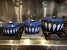 Vintage Cathrine Holm Three pot Set, Dark Blue Lotus picture