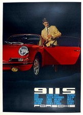 Porsche 911S Showroom poster  ORIGINAL & archival linen mounted picture