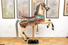 Vintage Life-Sized Polychromatic Decorated Carousel Horse picture