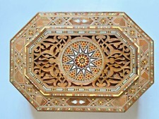 Authentic Orient Syrian Mosaic Inlay Wooden Box Hand Made  Jewelry Sweets Box  picture