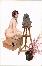 PC KIRCHNER ARTIST SIGNED LE MODÉLE IRRÉVÉRENCIEUX ART NOUVEAU P4-9 (b2326) picture
