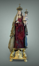 Madonna Del Carmine Carmelo Statue Of The Rosary Sacred Mannequin 67 Cm picture